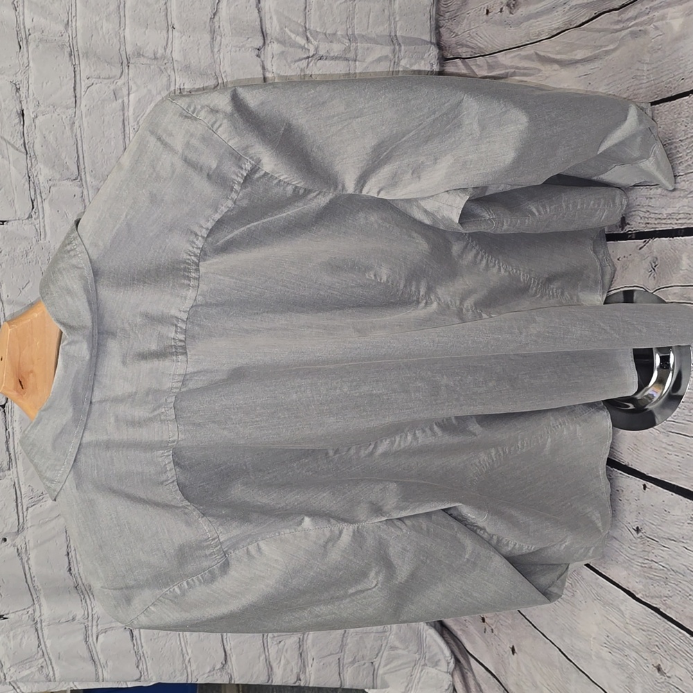 Fashion Bug Button-down Gray Shirt, 3X - Picture 5 of 10
